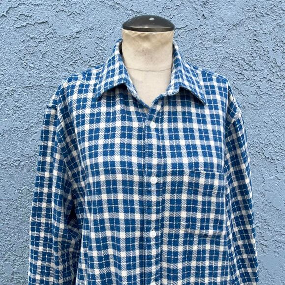 J. Crew Cotton button Down Men's Medium Blue Plaod Shirt - Picture 4 of 8